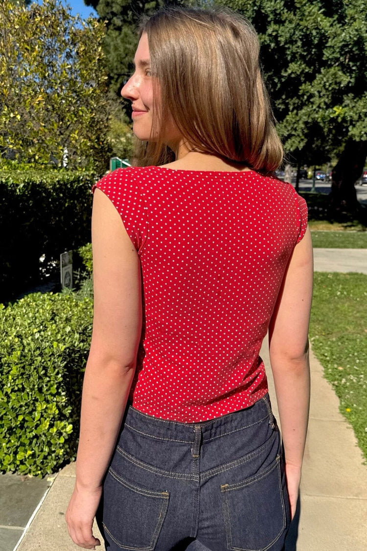 Amara Polka Dots Tank - Brandy Melville Value