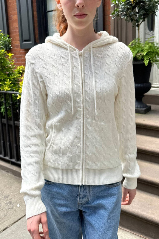 Ayla Cable Knit Hoodie - Brandy Melville Deals