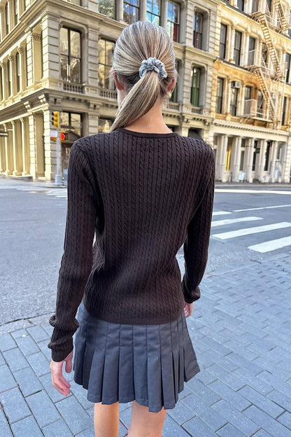 Zoe Cable Knit Cardigan - Brandy Melville Great Value