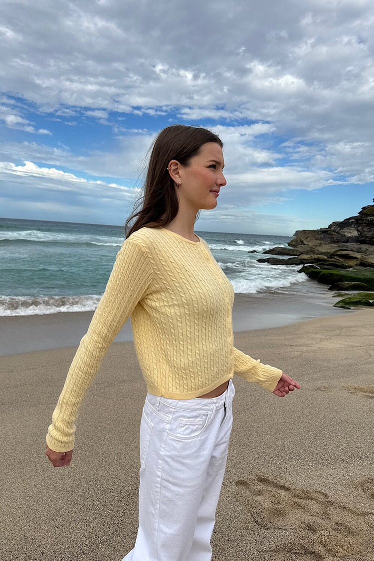 Zoe Cable Knit Cardigan - Brandy Melville Great Value
