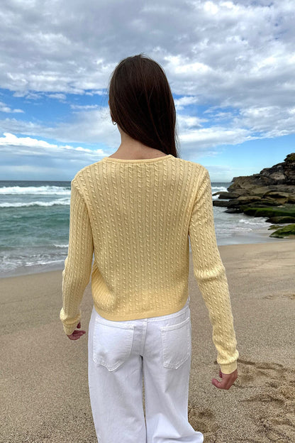 Zoe Cable Knit Cardigan - Brandy Melville Great Value