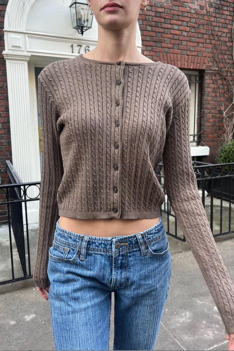 Zoe Cable Knit Cardigan - Brandy Melville Great Value