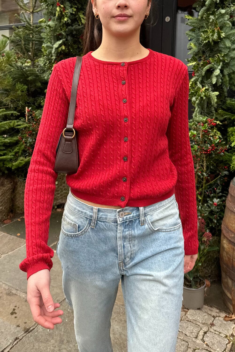 Zoe Cable Knit Cardigan - Brandy Melville Great Value