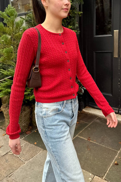 Zoe Cable Knit Cardigan - Brandy Melville Great Value