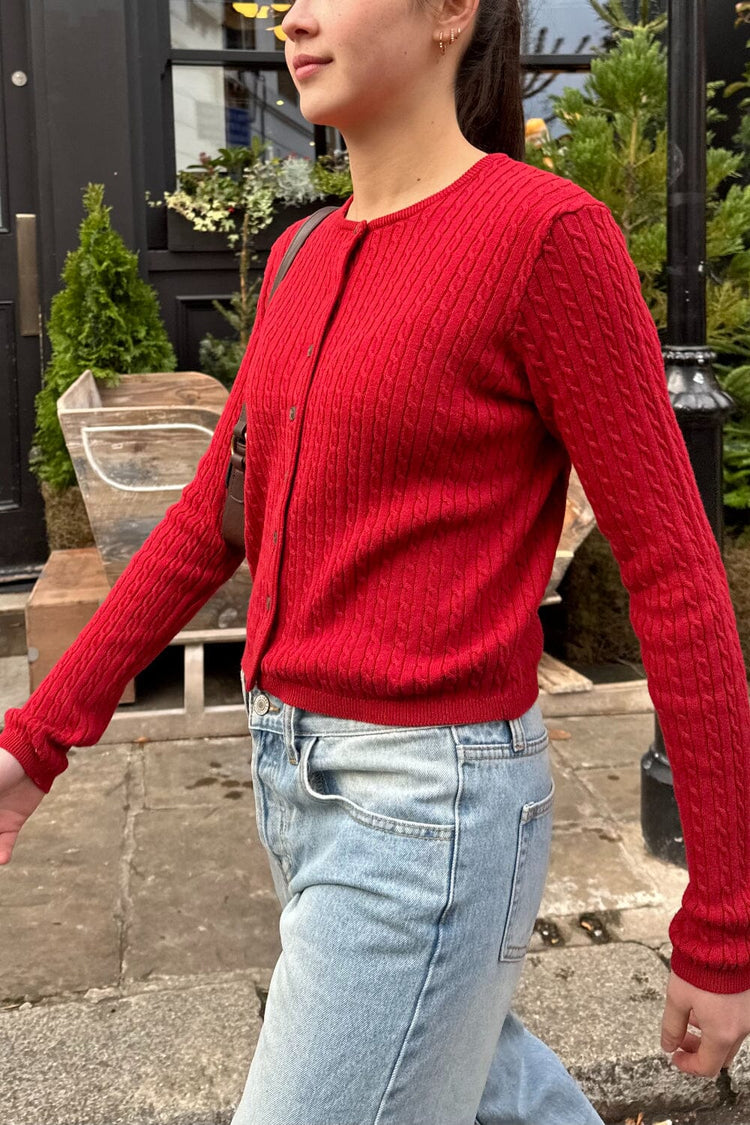 Zoe Cable Knit Cardigan - Brandy Melville Great Value