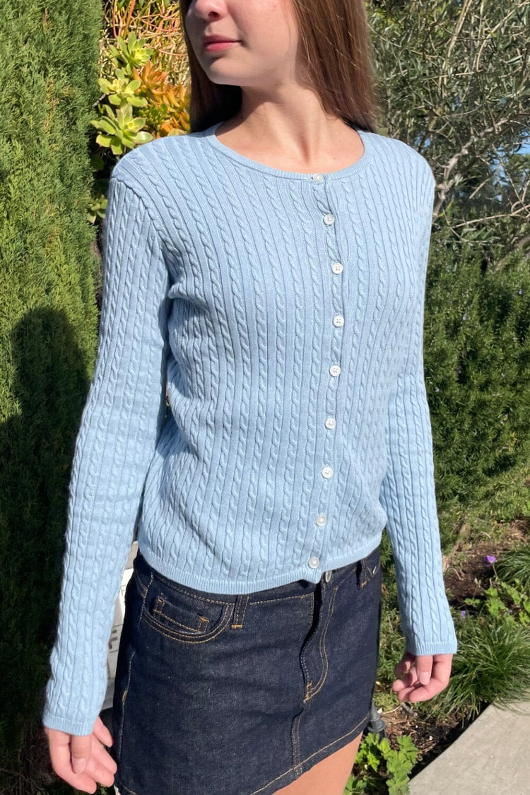Zoe Cable Knit Cardigan - Brandy Melville Great Value