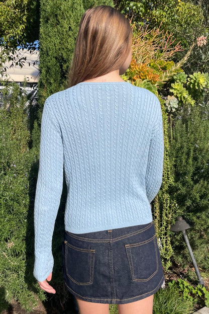 Zoe Cable Knit Cardigan - Brandy Melville Great Value