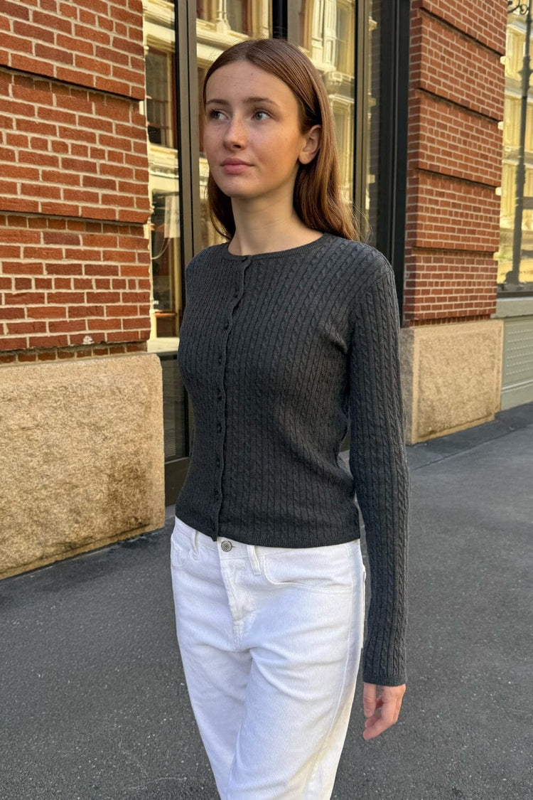 Zoe Cable Knit Cardigan - Brandy Melville Great Value