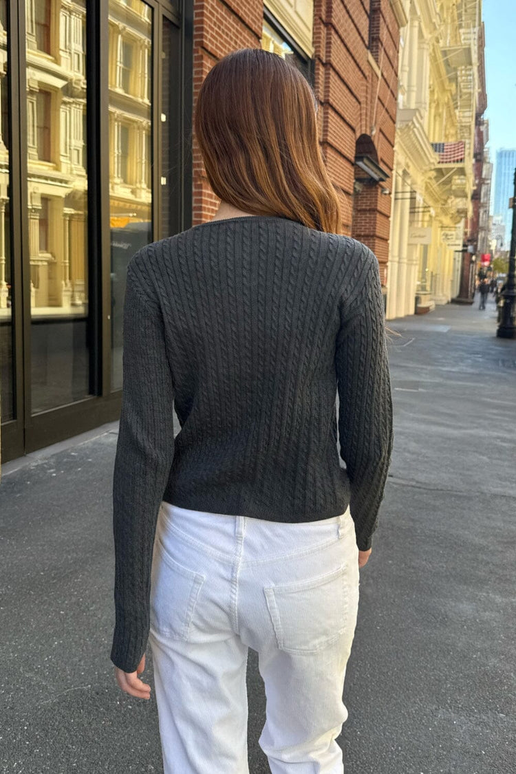 Zoe Cable Knit Cardigan - Brandy Melville Great Value