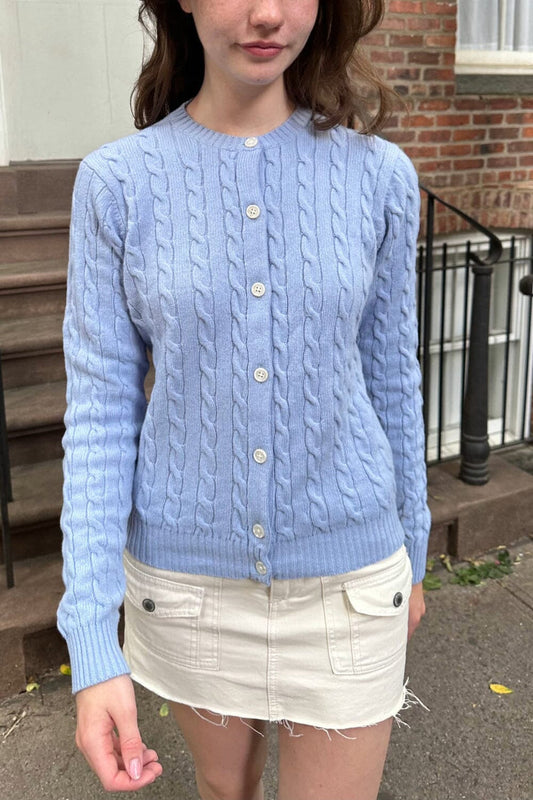 Olsen Wool Cable Knit Cardigan - Brandy Melville Great Value