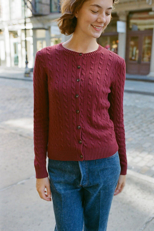 Amalie Cable Knit Cardigan - Brandy Melville Hot Sale