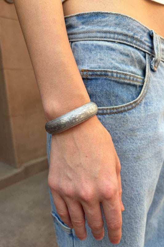Floral Engraved Bracelet - Brandy Melville Recommended