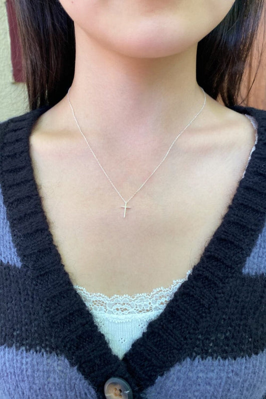 Sterling Silver Cross Necklace - Brandy Melville Deals