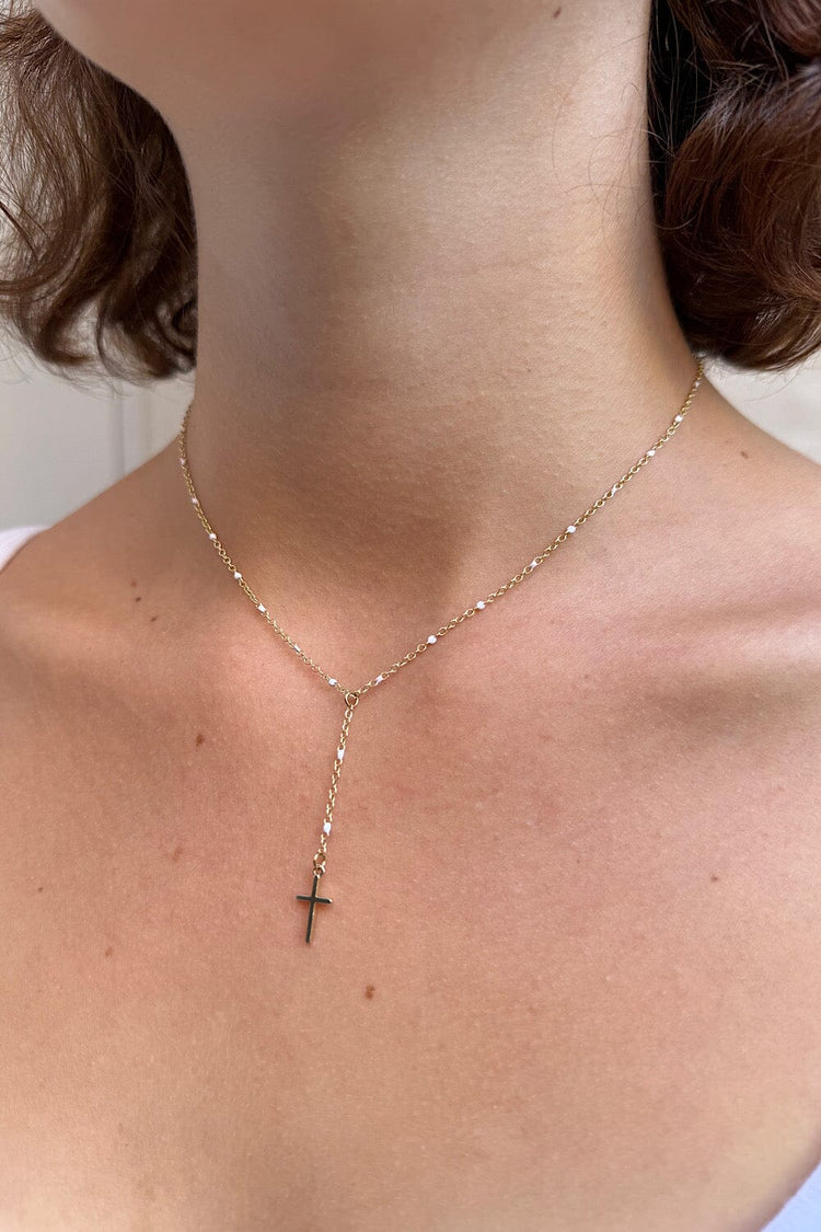 Bead Cross Chain - Brandy Melville Top Pick