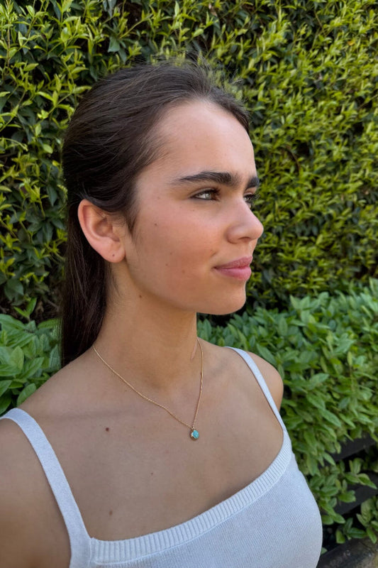 Turquoise Gem Necklace - Brandy Melville Signature