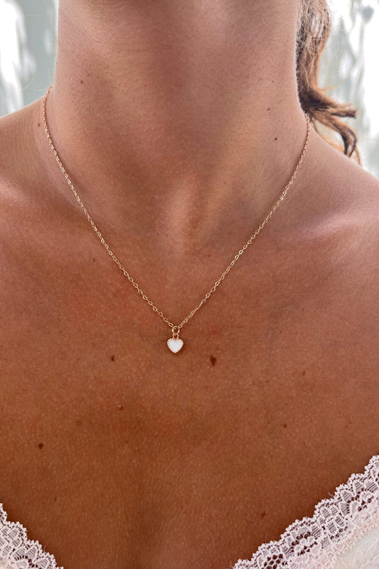 White Heart Necklace - Brandy Melville Best Price