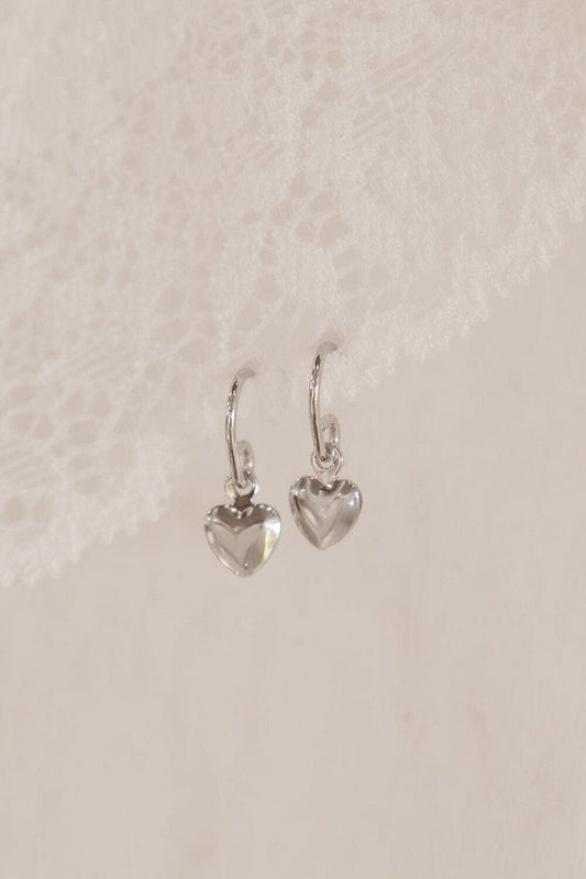 Sterling Silver Heart Charm Earrings - Brandy Melville Special Offer
