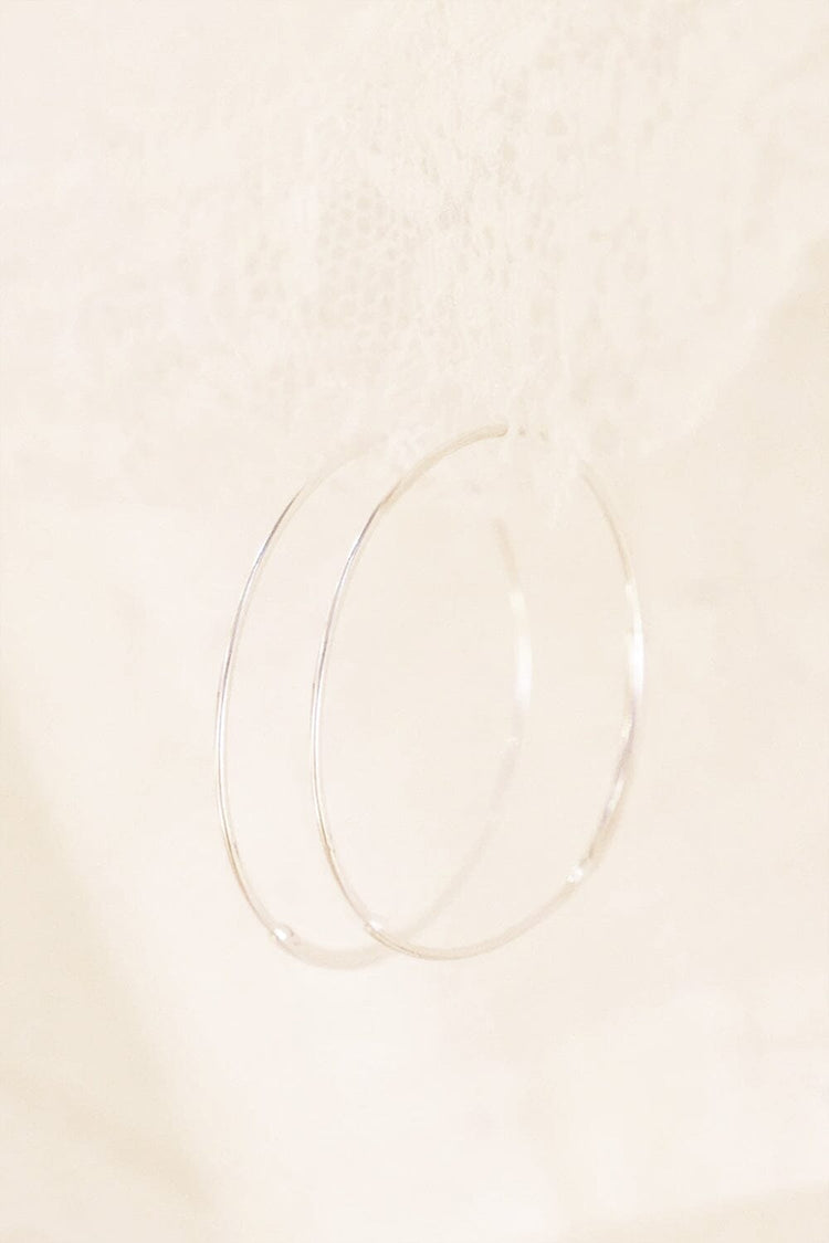 Sterling Silver Thin Hoop Earrings - Brandy Melville Quality