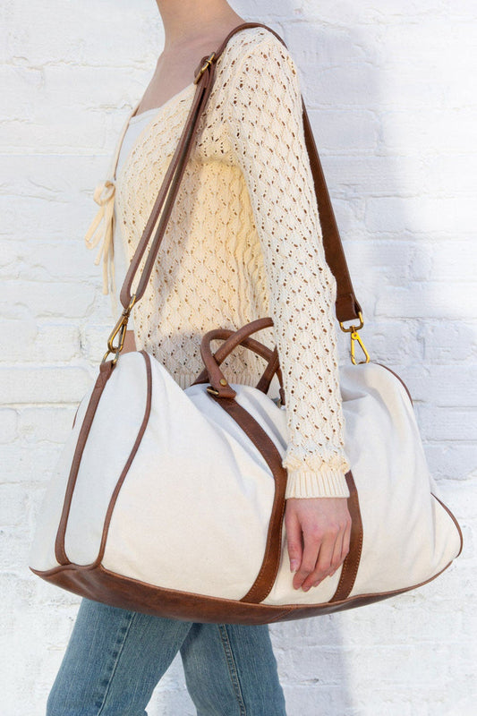 Ivory Duffle Bag - Brandy Melville Quality