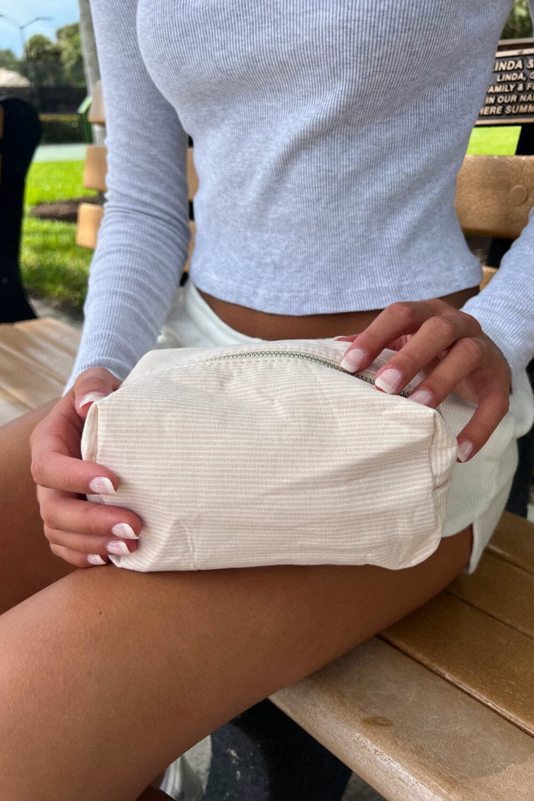 Striped Makeup Bag - Brandy Melville Premium