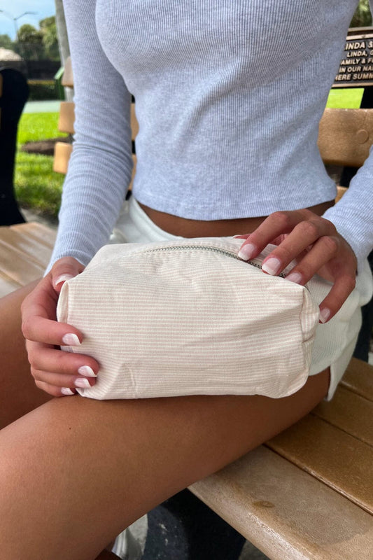 Striped Makeup Bag - Brandy Melville Premium