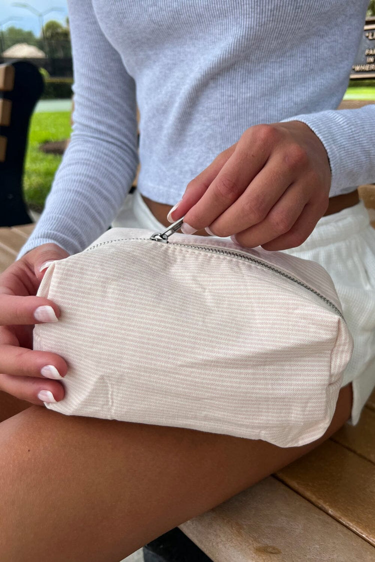 Striped Makeup Bag - Brandy Melville Premium