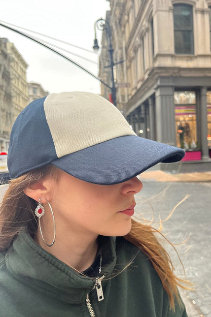 Katherine Navy Colorblock Baseball Cap - Brandy Melville Value