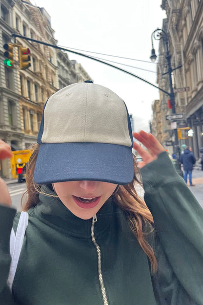 Katherine Navy Colorblock Baseball Cap - Brandy Melville Value