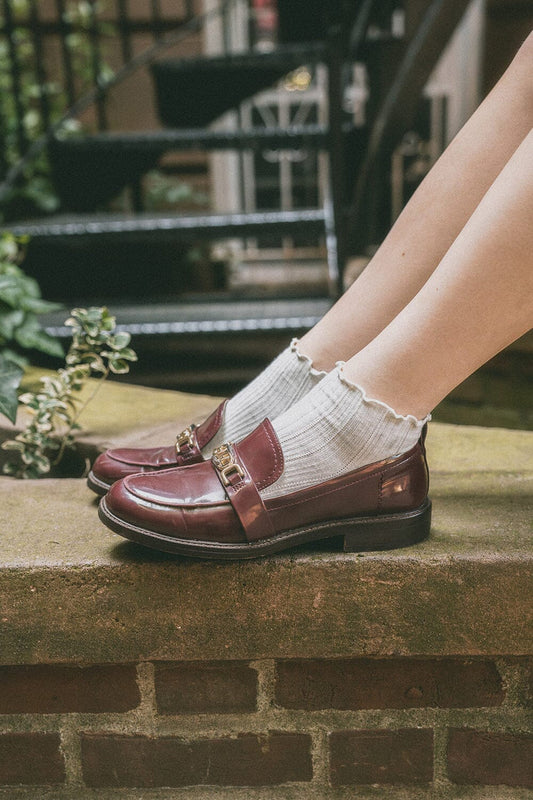 Ruffle Ribbed Socks - Brandy Melville Discount