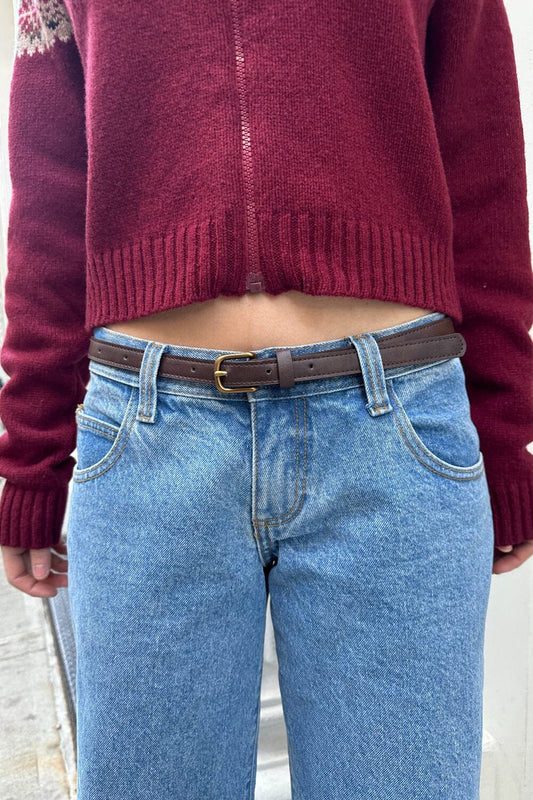 Faux Leather Buckle Belt - Brandy Melville Customer Favorite