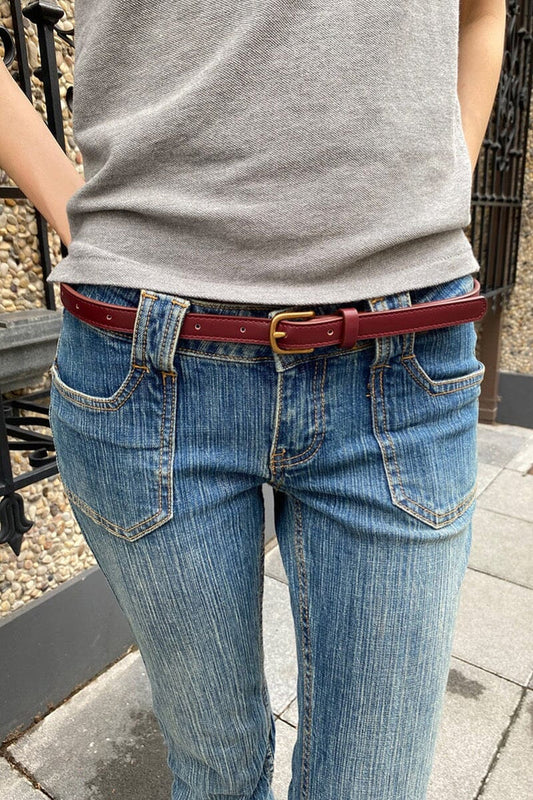 Faux Leather Buckle Belt - Brandy Melville Hot Sale