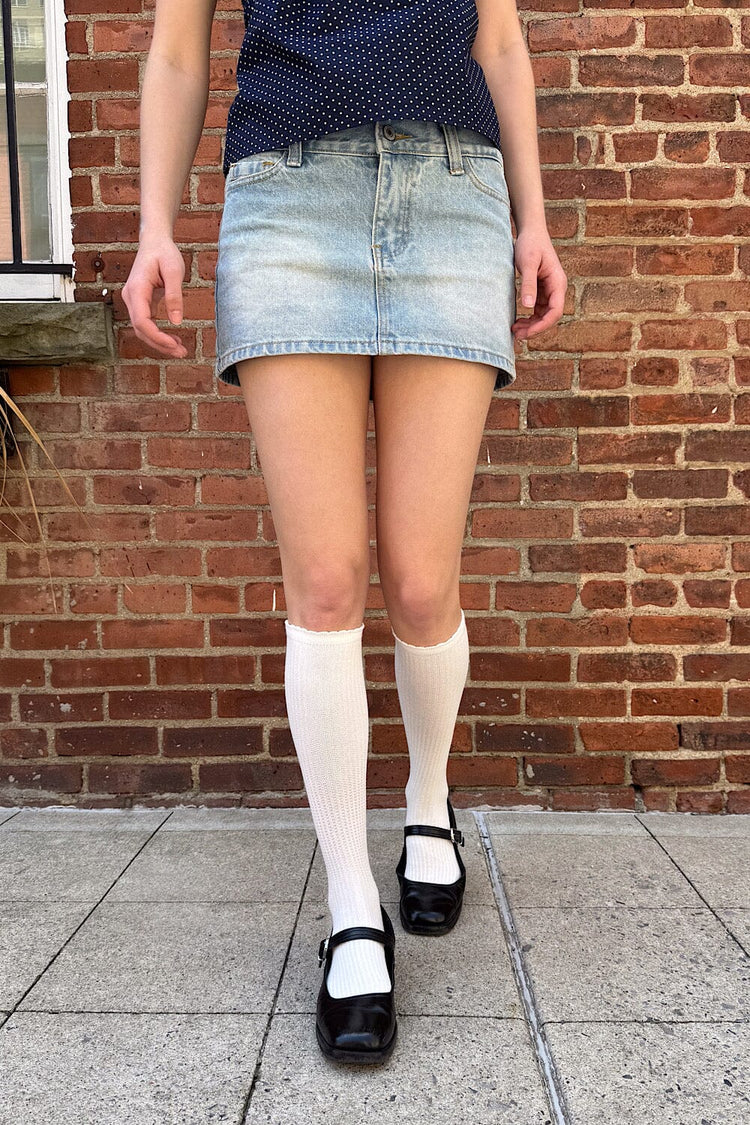 White Long Socks - Brandy Melville Top Pick