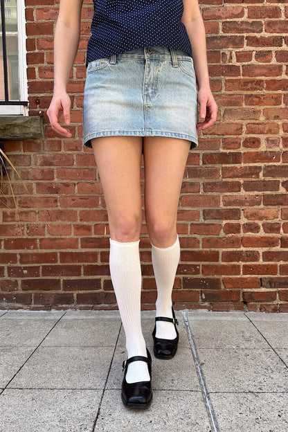 White Long Socks - Brandy Melville Top Pick