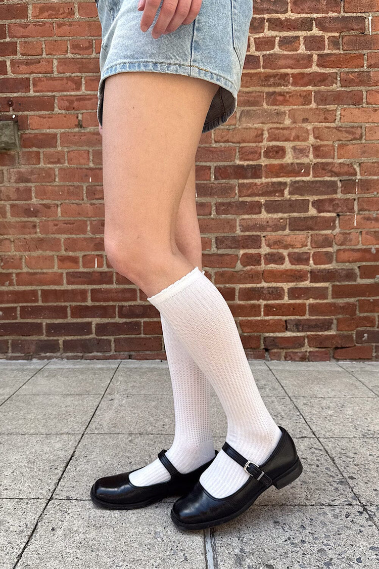 White Long Socks - Brandy Melville Top Pick