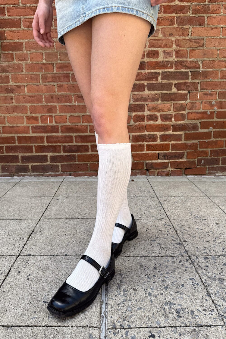 White Long Socks - Brandy Melville Top Pick