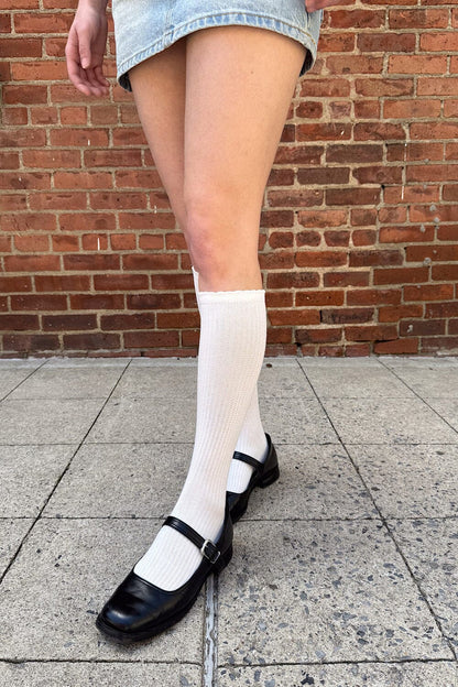 White Long Socks - Brandy Melville Top Pick