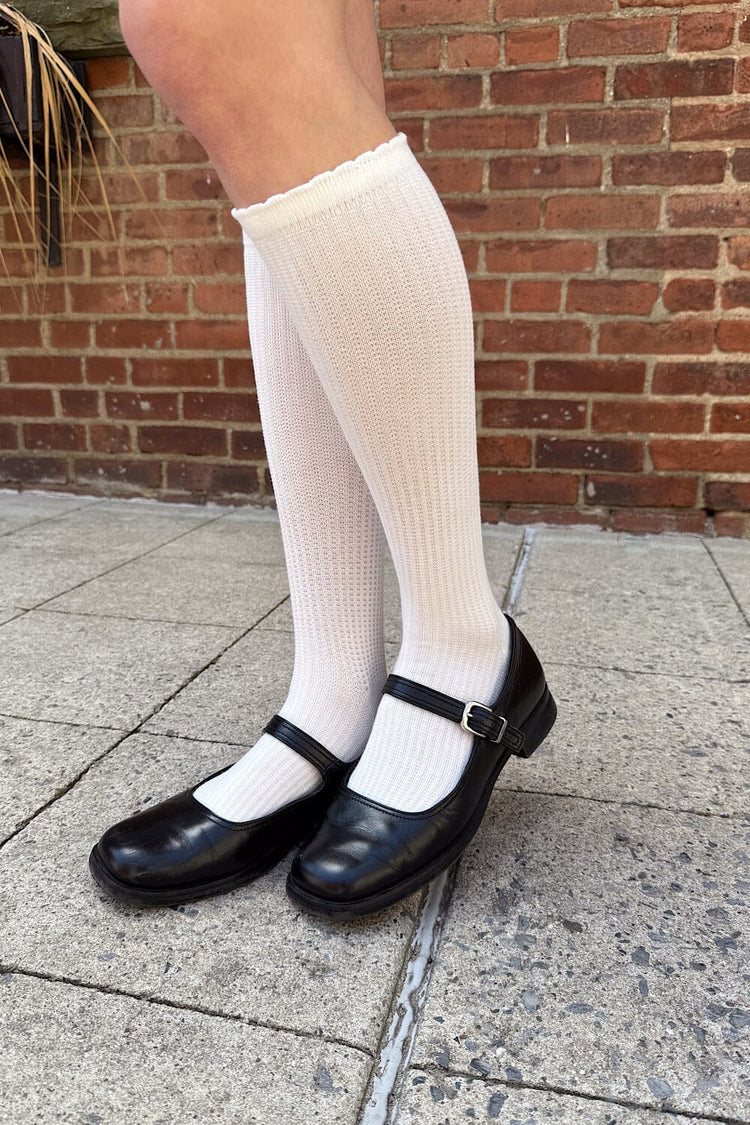 White Long Socks - Brandy Melville Top Pick