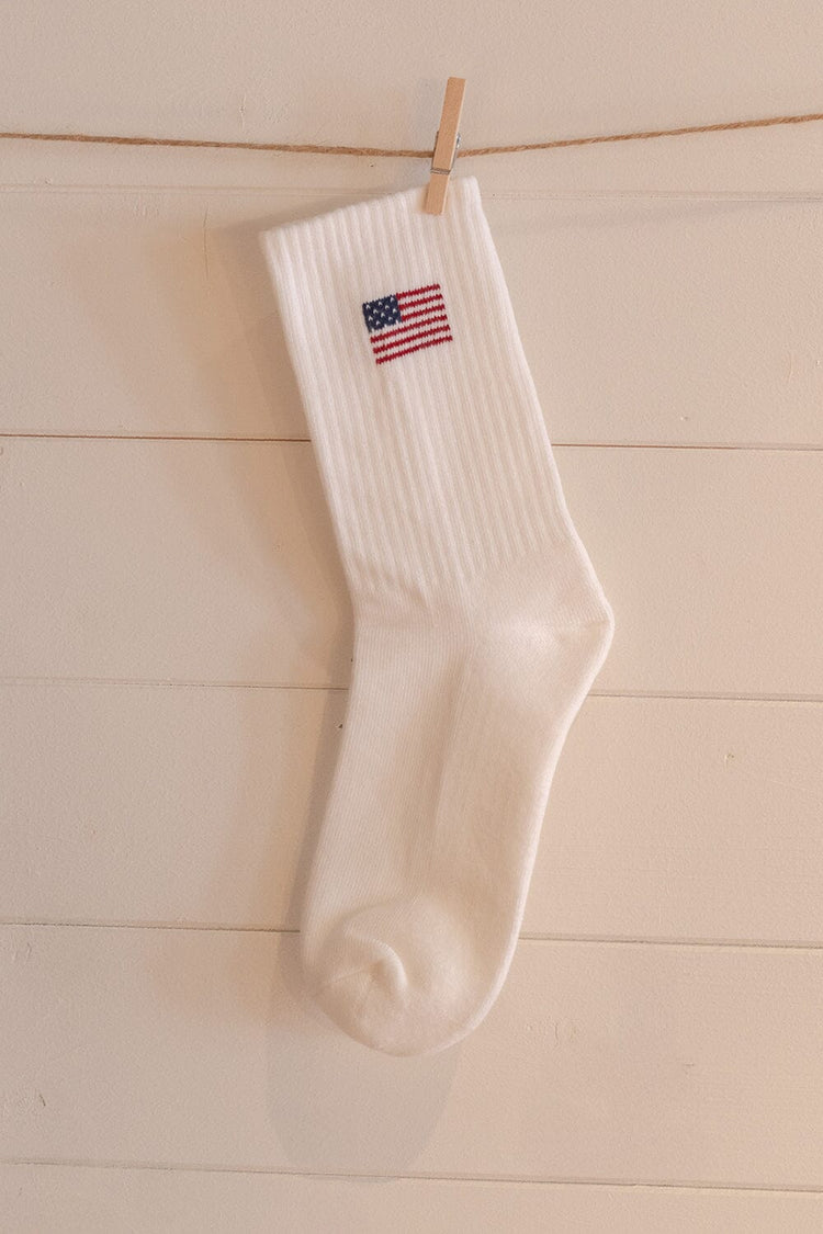 American Flag Crew Socks - Brandy Melville Trending