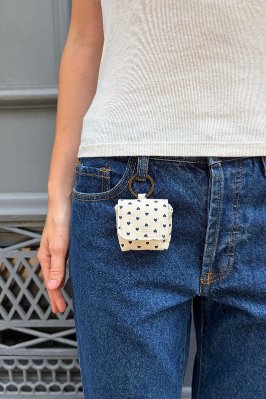 Heart Print Mini Bag Keychain - Brandy Melville Customer Favorite