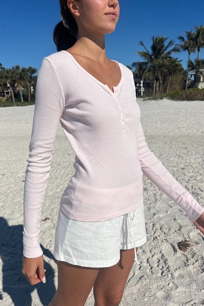 Zelly Long Sleeve Ribbed Top - Brandy Melville Premium